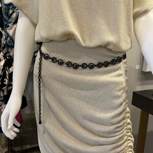 St. John Rhinestone Black Chain Link Belt